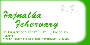 hajnalka fehervary business card